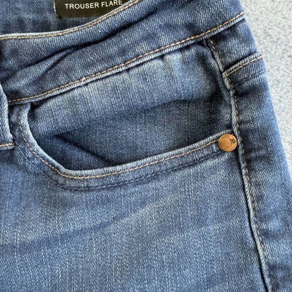 JUDY BLUE  Blue Denim Jeans Trouser Flare Y2K Style Boho 11/300 5 button Fly - Picture 6 of 15